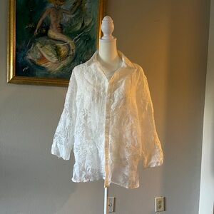 Haband Cream Floral Lace Blouse